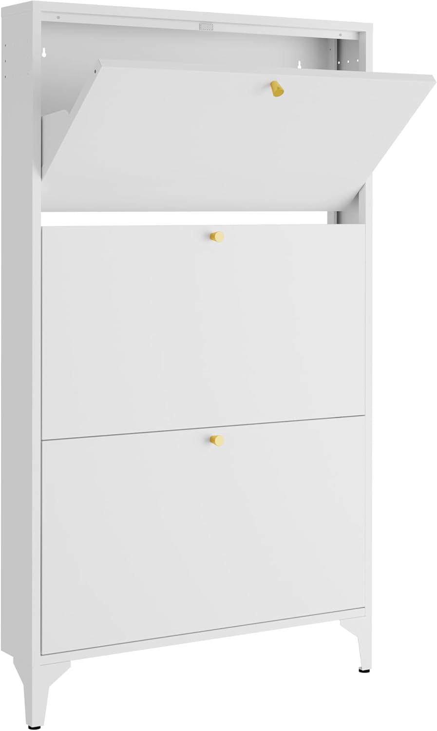 Slim Shoe Cabinet with 3 Flip Drawers,Narrow Shoe Cabinet,Freestanding Organi...