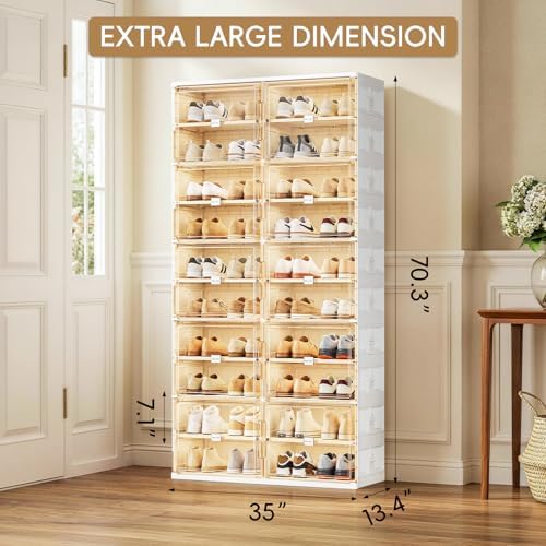 JEKO&JEKO 10 Tiers Foldable Shoe Rack Organizer Cabinet for Closet Entryw...