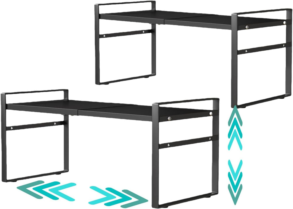 Expandable Cabinet Shelf Organizer Riser for Kitchen Pantry Cupboard Under Si...