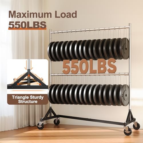 HOKEEPER Z Rack, Clothes Rack Hold 550LB 86" H Adjustable Height Double Rod