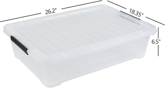 3 Packs 40 Quart Large Under Bed Storage Box, Wheeled Under Bed Storage - Image 2