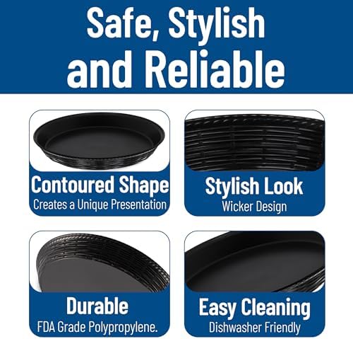 Carlisle 652603 WeaveWear Round Serving Basket, 12", Black (Pack of 12)