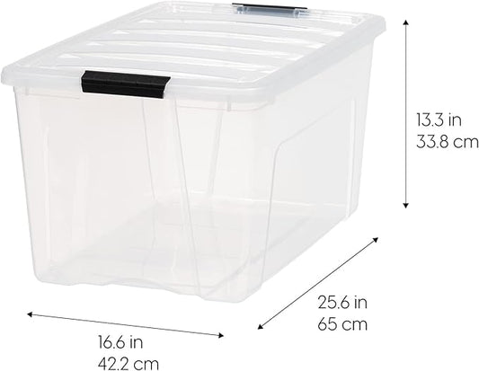 IRIS USA 72 Qt Stackable Plastic Storage Bins - Image 2