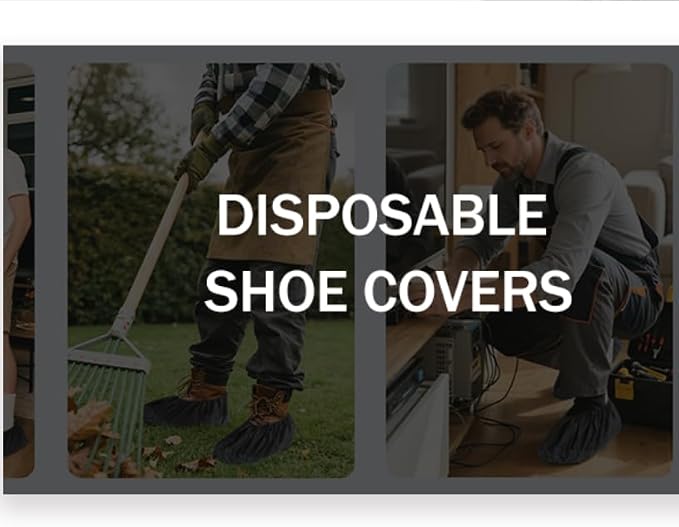 Non-Slip Shoe Covers Disposable, XL Large 200-Pack | Black Breathable Boot - Image 4
