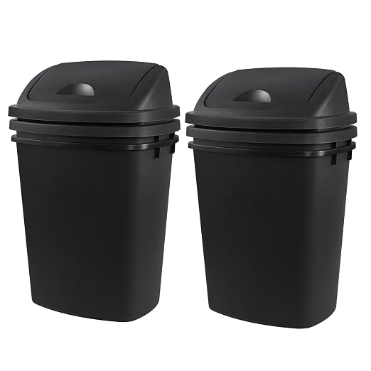 Zopnny 4-Pack 11 Gallon Swing Lid Trash Can, Plastic Swing-Top Garbage Can - Image 7