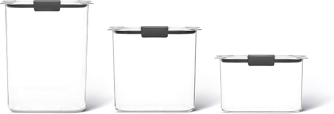 Rubbermaid Brilliance Plastic Food Storage Pantry Baking Set, 3 Containers - Image 7