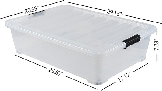 50 Quart Clear Plastic Under Bed Storage Bin - Image 2