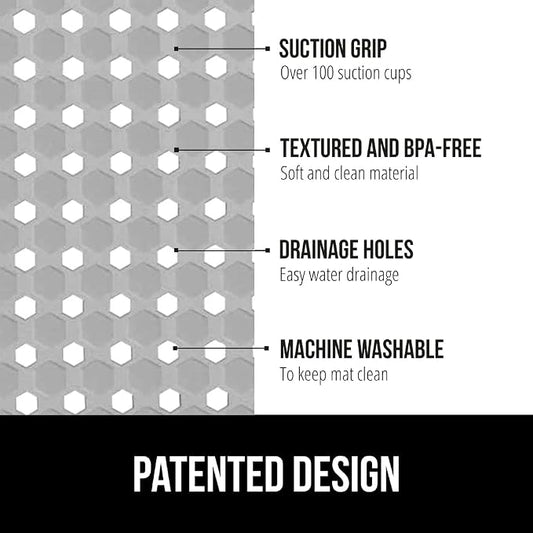 GORILLA GRIP Patented Square Shower Stall Mat, Small Bathtub Floor Mats - Image 2
