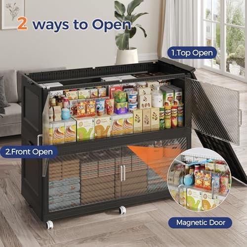 1280QT Storage Bins with Lid Extra Large Stackable Closet Organizer Plastic C...