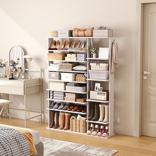 HOMEFORT 10 Tiers Shoe Rack, 50 Pairs Large Shoe Shelf, 61.8" Tall Shoe ...