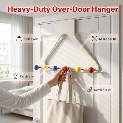 Over Door Hook No Drill Heavy Duty Hanger Organizer Bags (Mixed 2 Colors)