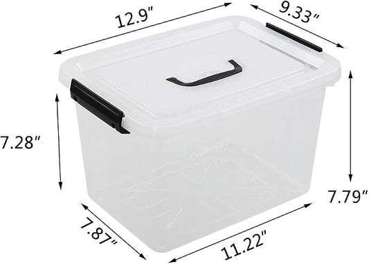 10 L Clear Plastic Latching Box, Plastic Storage Bin - Image 2