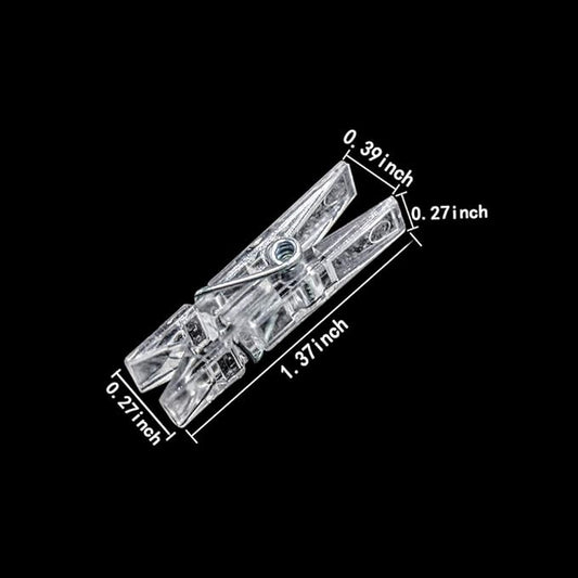128 Pieces Mini Transparent Plastic Clear Clips, Photo Clips, Clothespins Clip - Image 2