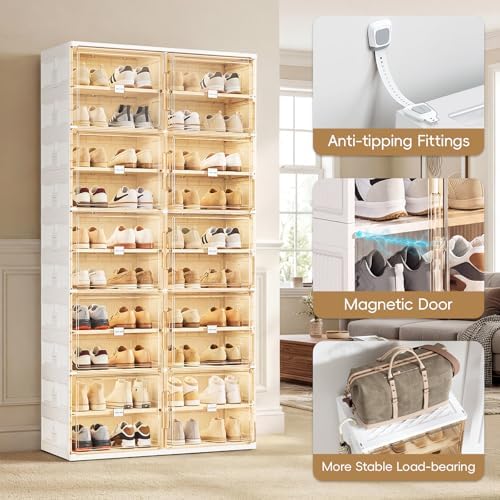 JEKO&JEKO 10 Tiers Foldable Shoe Rack Organizer Cabinet for Closet Entryw...