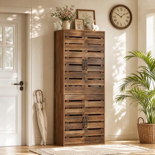 Tribesigns 71" Tall Shoe Cabinet with Doors