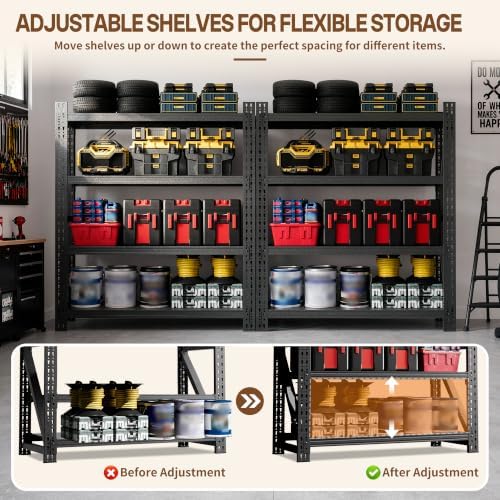 Heavy Duty Garage Shelving, Metal Storage Shelves, 5000 LBS
