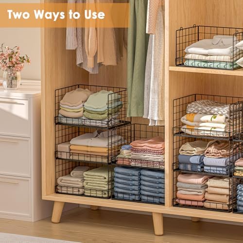 Yociyoga 8-Tier Stackable Closet Organizers and Storage Shelves, Foldable Clo...
