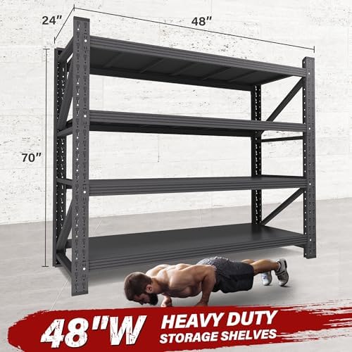 48" Wide Heavy Duty Garage Shelving Units,3000LBS 24 Deep Storage Shelve...