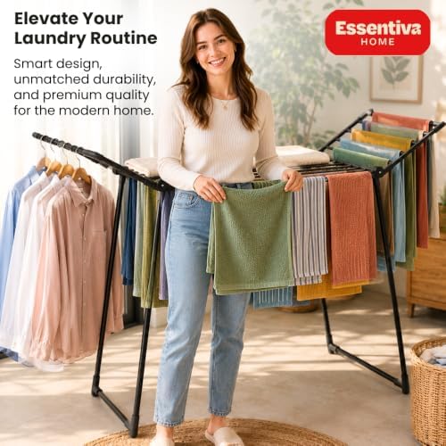Foldable Clothes Drying Rack | Heavy Duty | 66 lb Capacity | Space Saving