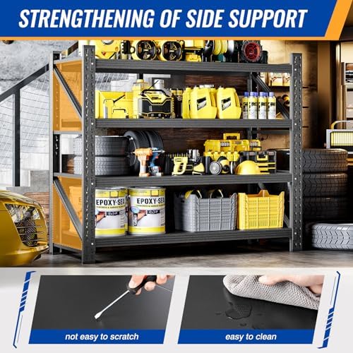 BYNSOE 48" W Storage Shelves 3000lbs Garage Metal Shelving Heavy Duty Ga...