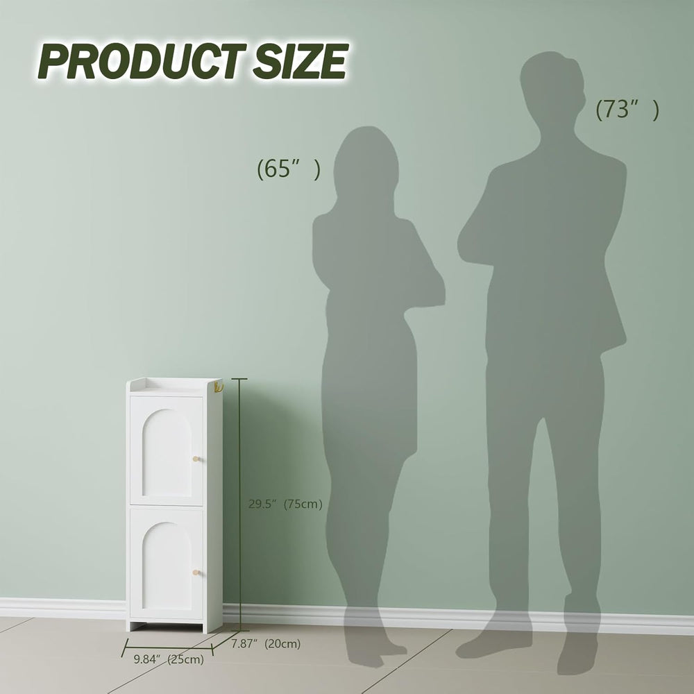 Arbuxzuy Small Bathroom Storage Cabinet with 2 Doors and Adjustable Shelf