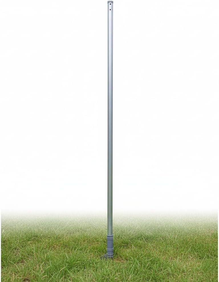 Household Essentials Heavy-Gauge 3-Piece Outdoor Clothesline Pole with Ground...
