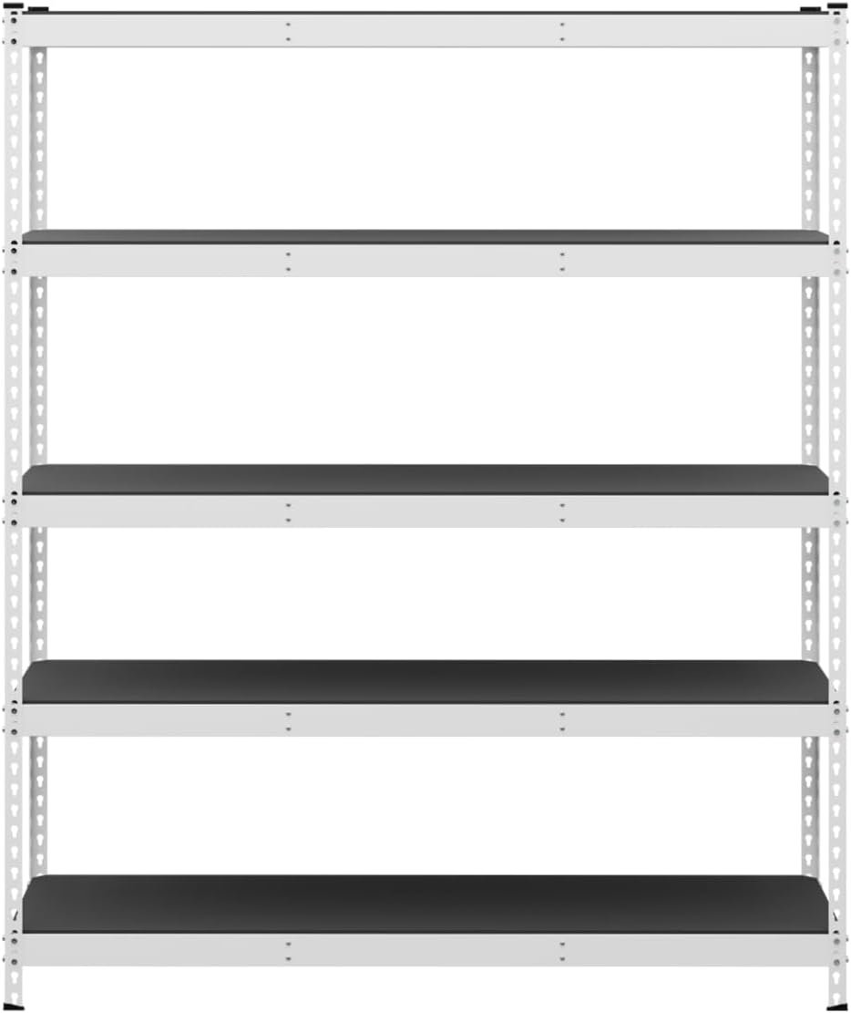 SafeRacks 5-Tier Modular Garage Shelving, White, 18”x60 x72