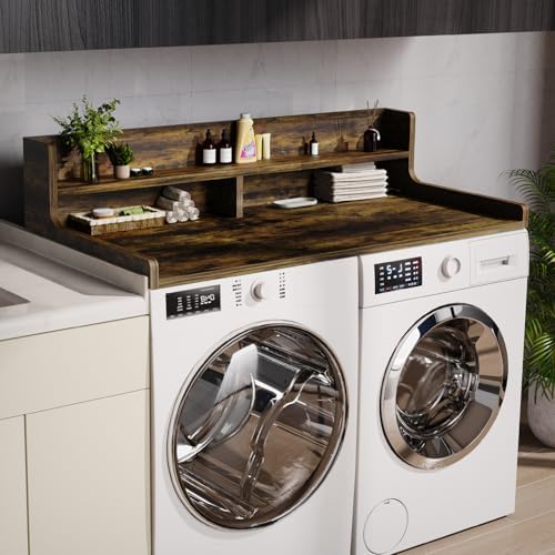 Washer Dryer Countertop, 54" x 27.55" 2-Tier Washer Dryer Topper wi...