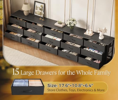 Huuger 94.5 Inch Extra Long Dresser for Bedroom, Large Dresser for Closet