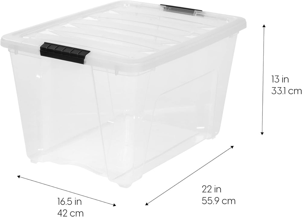 IRIS USA 6-Pack 54 Quart Storage Bins with Lids, Clear
