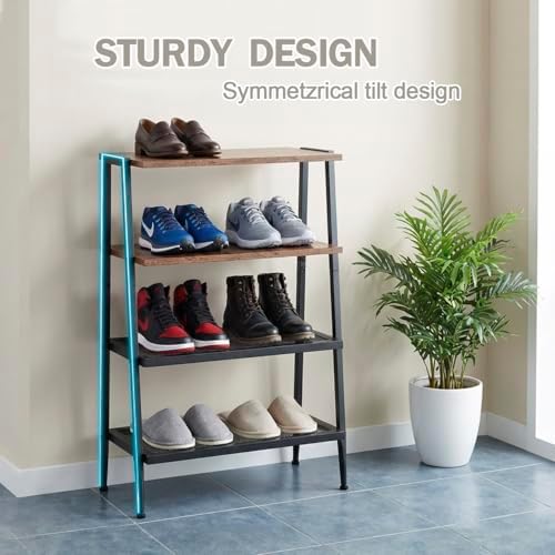 A-Shaped Shoe Rack, 4-Tier, Holds 8 Pairs, Compact Entryway