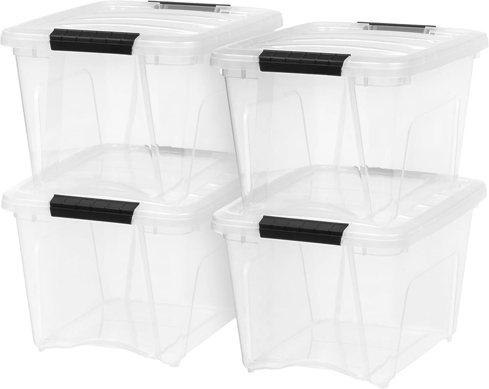 IRIS USA 19 Qt Stackable Plastic Storage Bins