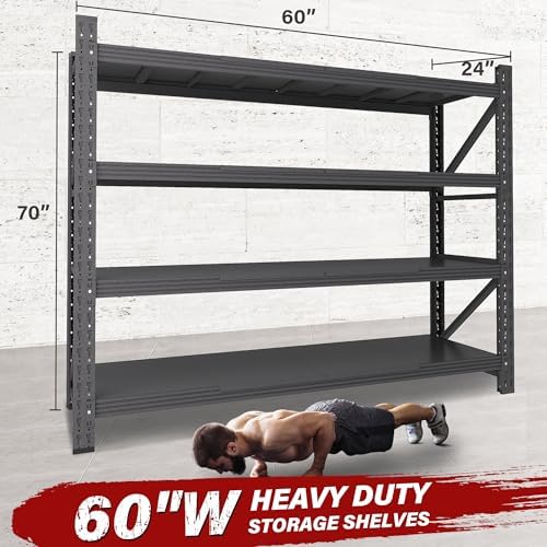 5000LBS Heavy Duty Garage Shelving Units,60" Wide & Deep Storage She...