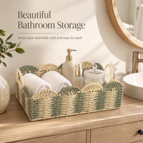 Rectangular Boho Decor Bin,Handmade Paper Rope Basket,Kit