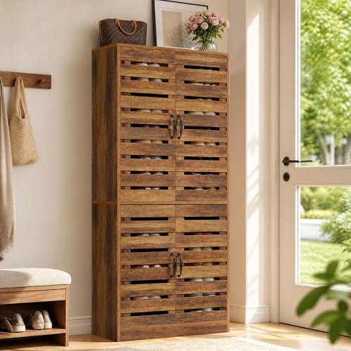 Tribesigns 71" Tall Shoe Cabinet with Doors