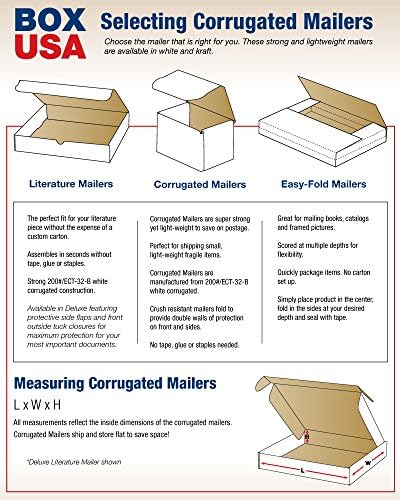 BOX USA Kraft Deluxe Literature Corrugated Cardboard Mailing Boxes, 9" x...