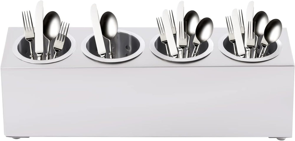 Flatware Organizers, Modern Minimalist Stainless Steel Utensil Holder, 4 Hole...