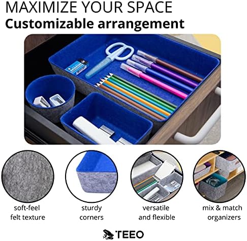 Teeo - Felt Drawer Organizer - Desk Accessories - Office Organization - Kitch...