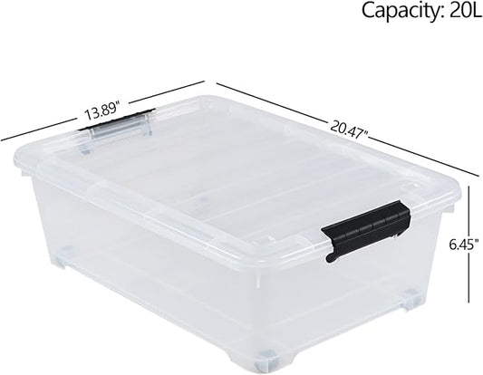 4 Packs 20 Quart Plastic Under Bed Storage Container - Image 2