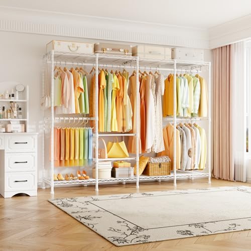 ULIFHOME H41 Clothes Rack, Large Clothing Racks for Hanging Clothes, White