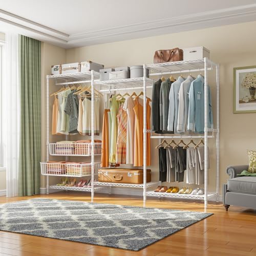 VIPEK V10 Heavy Duty Clothes Rack Wire Garment Rack Cloaet System, White