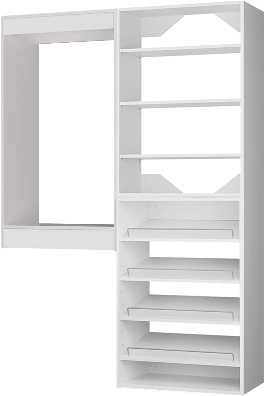 ROOMTEC Modular Closet System, 55" Wall Mounted Closet Organizer with Ha...