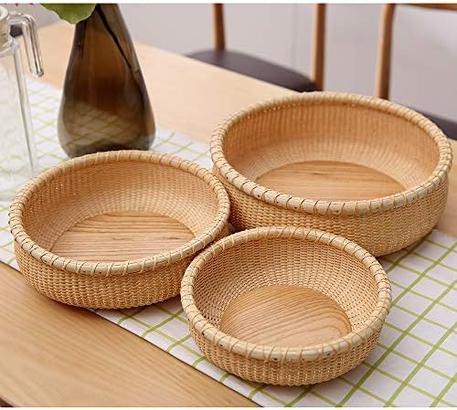 Open Round Nantucket Basket Fruit Basket Desktop Organizer Bread Basket stave...