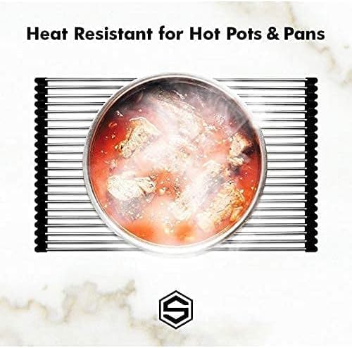 Strictly Sinks Stainless Steel Roll Up Dish Drying Rack – Copper 17 Inch Over...