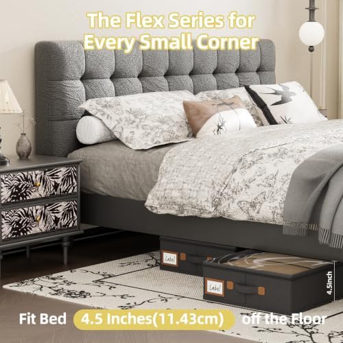 FHSQX Under Bed Storage Container 2Pack 4.5 Inches Low Profile Under-bed Orga...