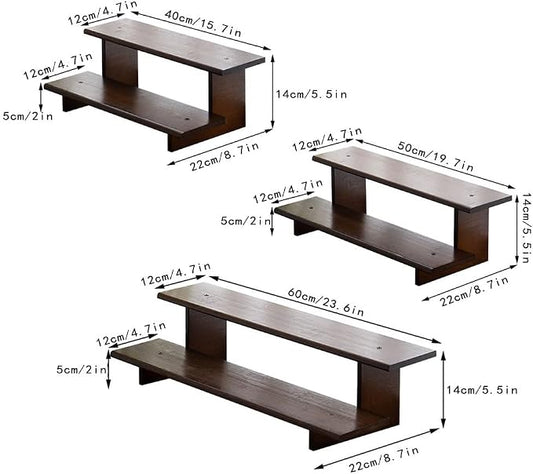 2 Tier Wood Desktop Ladder Storage Rack, Bamboo Wooden Storage Shelf - Image 2