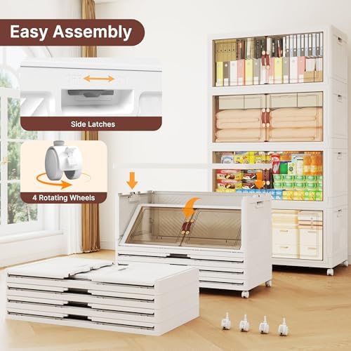 1288QT Extra Large Stackable Storage Bins with Lids & Wheels