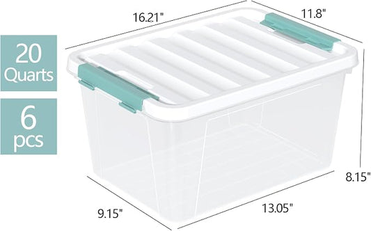 Zopnny 20 Quart Clear Latching Container Box, Plastic Storage Bin - Image 2