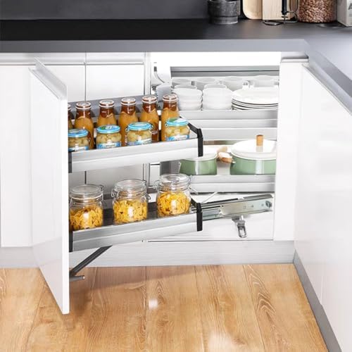 Gdrasuya10 2 Tier Corner Blind Cabinet Pull Out Organizer, 4 Shelves Corner P...