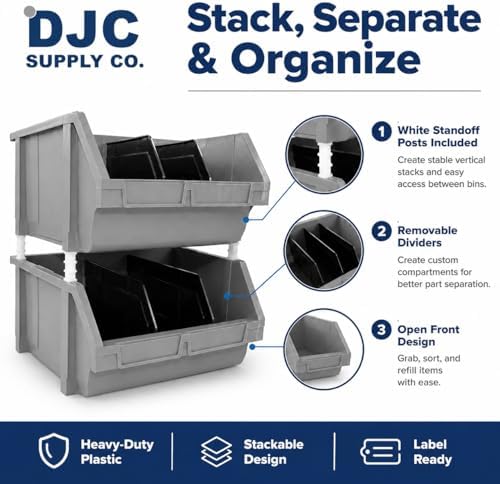 Extra Large Red Stackable Storage Bins 2 Pack – 16.5" x 14.5" x 6.9...